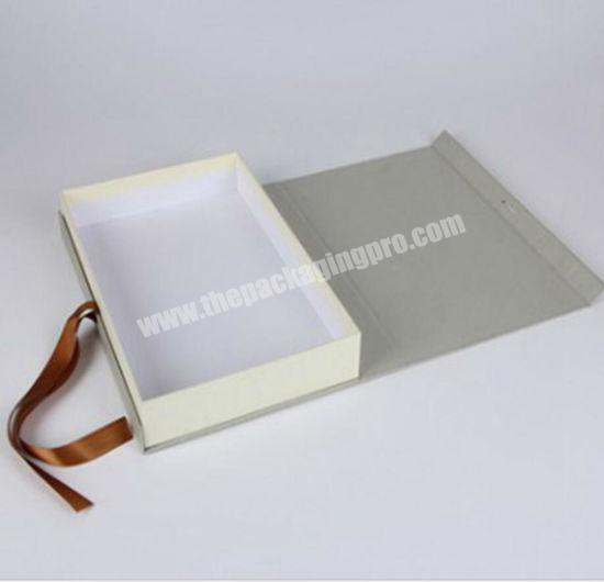 Wholesale Luxury Flat Folding Gift Packaging Paper Box With Ribbon Closure