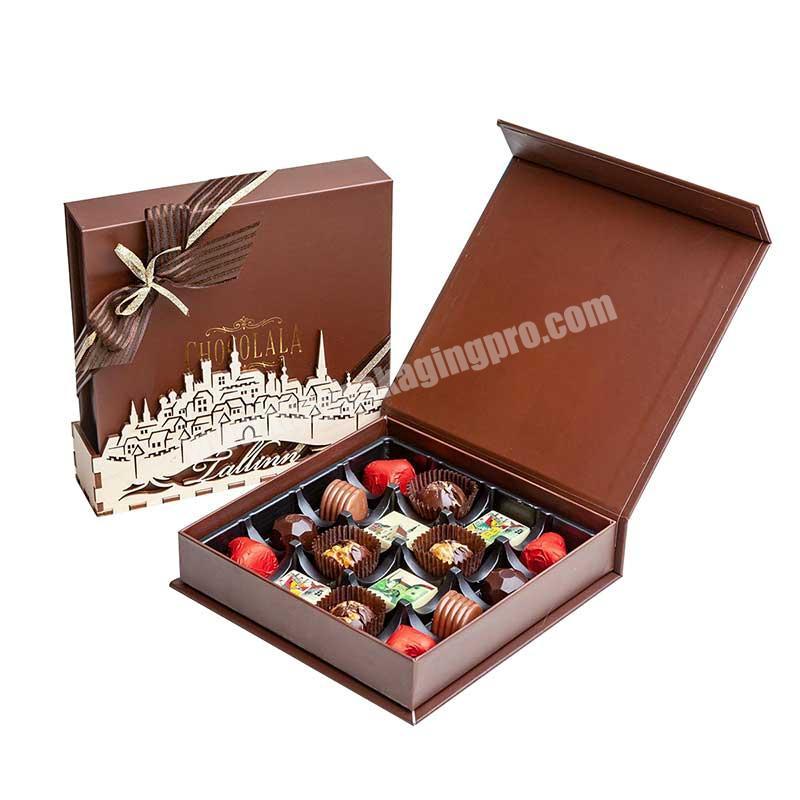 Wholesale luxury folding magnetic chocolate truffle packaging gift box