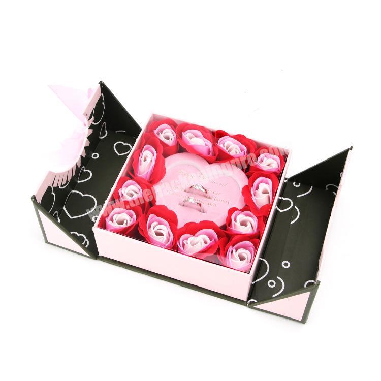 Wholesale Luxury Gift Boxes Two Open Door Glossy Lamination Packing Box Custom Gift With Custom Logo Printed