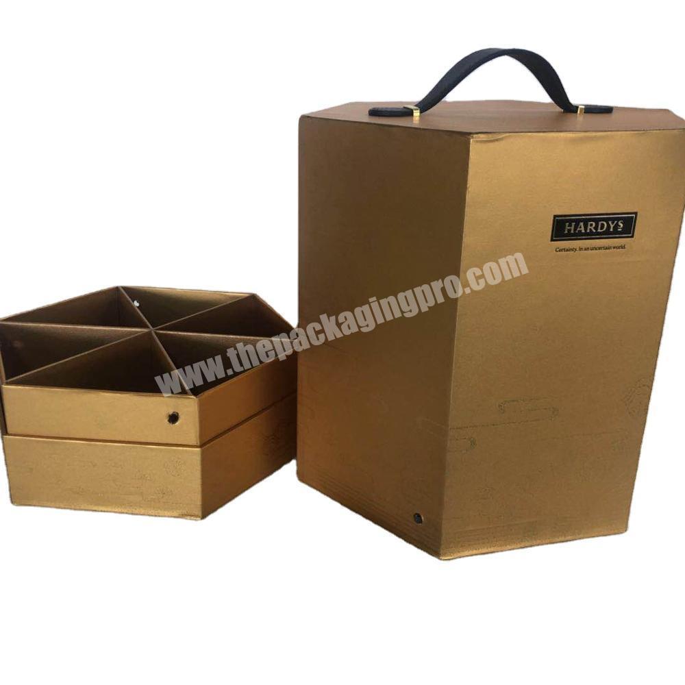 Wholesale luxury gold foil  red wine with handle