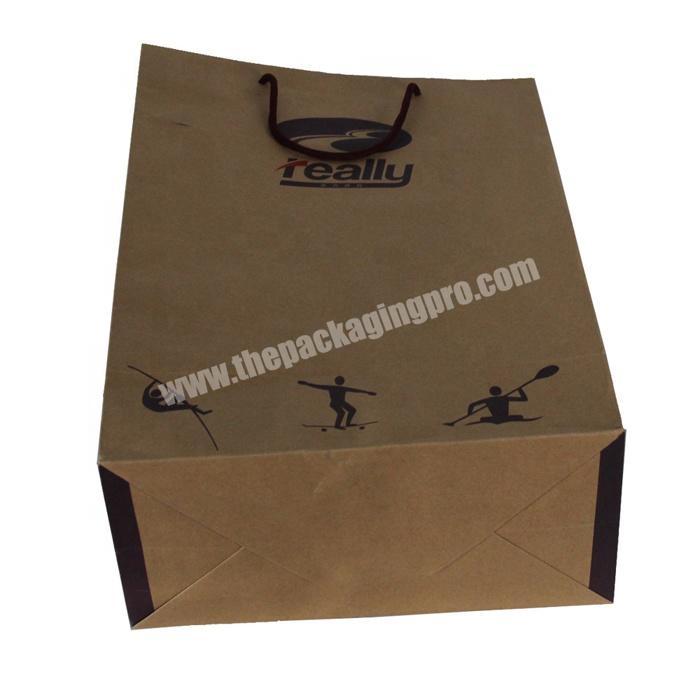 Wholesale luxury logo printed craft paper packaging shopping bag