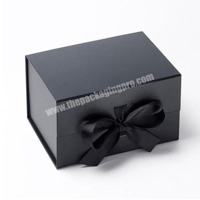 Wholesale Paper Black Cardboard Rigid Magnetic Closure Gift Box Custom ...