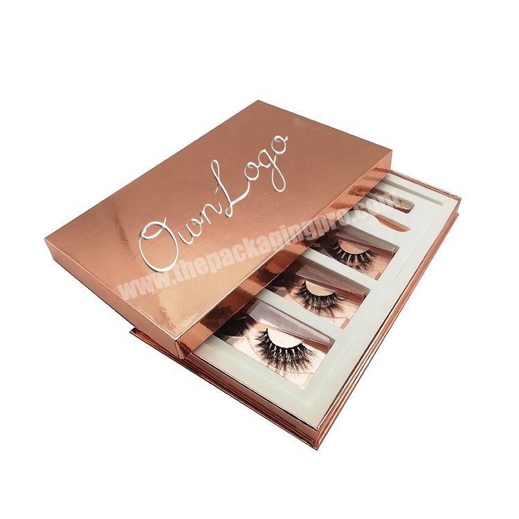 Wholesale Luxury magnetic eyelash mini mink eyelash vendor customized boxes lash packaging with PVC window