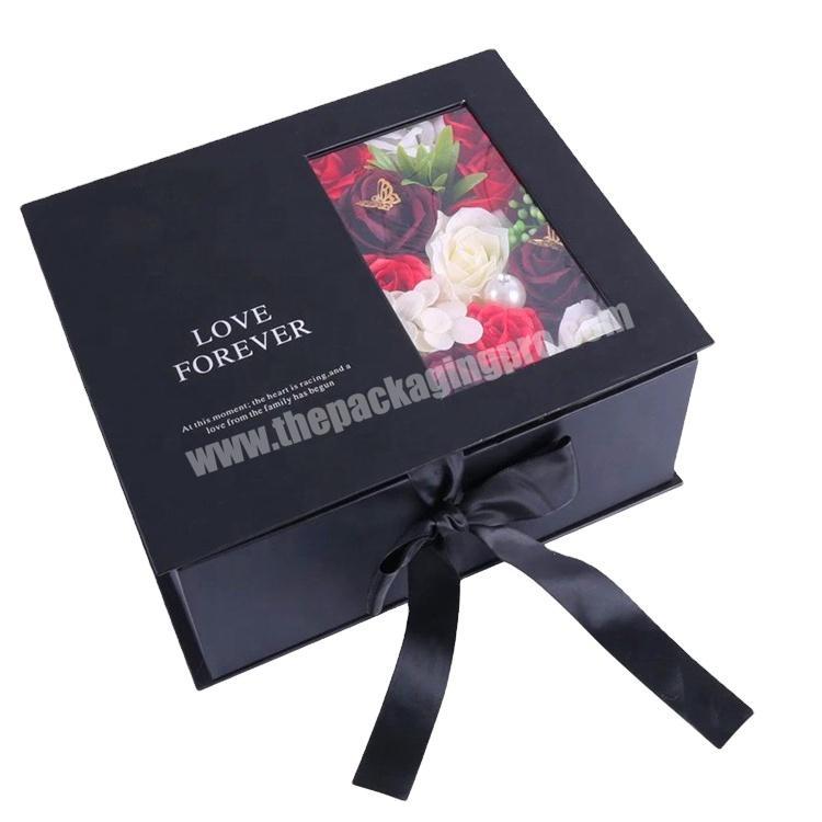 Wholesale luxury recycled cardboard flower gift box with window