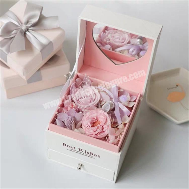 Wholesale Luxury Square acrylic flower box luxury flower box inserts