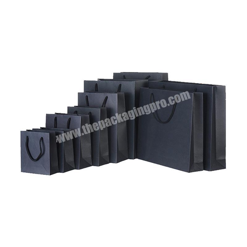 Wholesale manufactures shopping black paper bag with handle