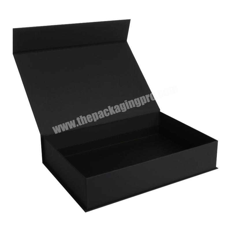 Wholesale Matte Black Cardboard Magnetic Gift Boxes, Custom Gold ...