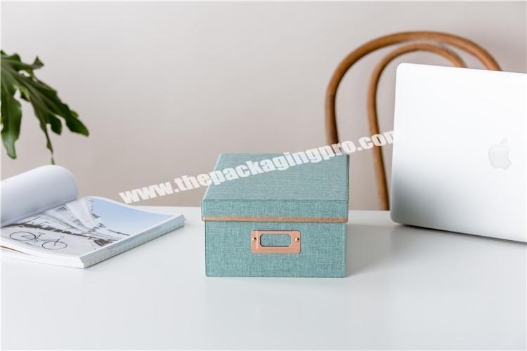 Wholesale modern design home goods multiple sizes paper storage box with label rack