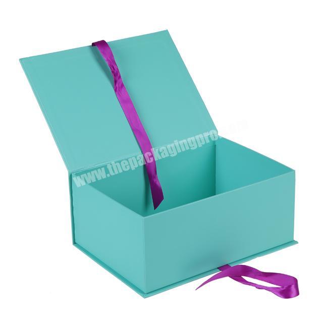 wholesale new design rigid cardboard blue wig box