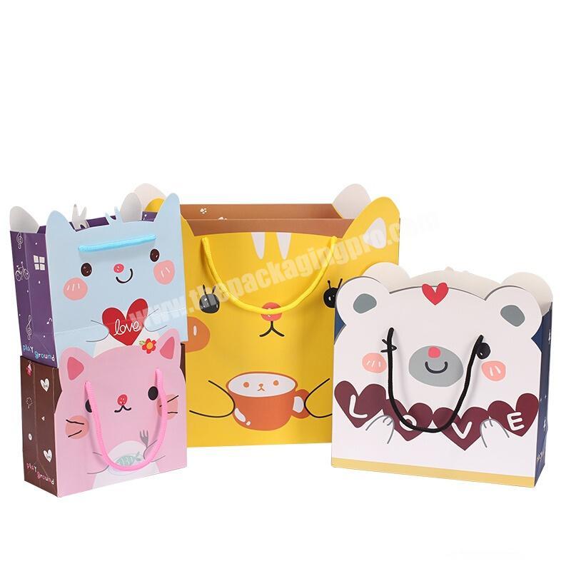 Wholesale Newest Design Cute Cartoon Printed Christmas Gift Packing Bag for Shopping  Girls  Purse
