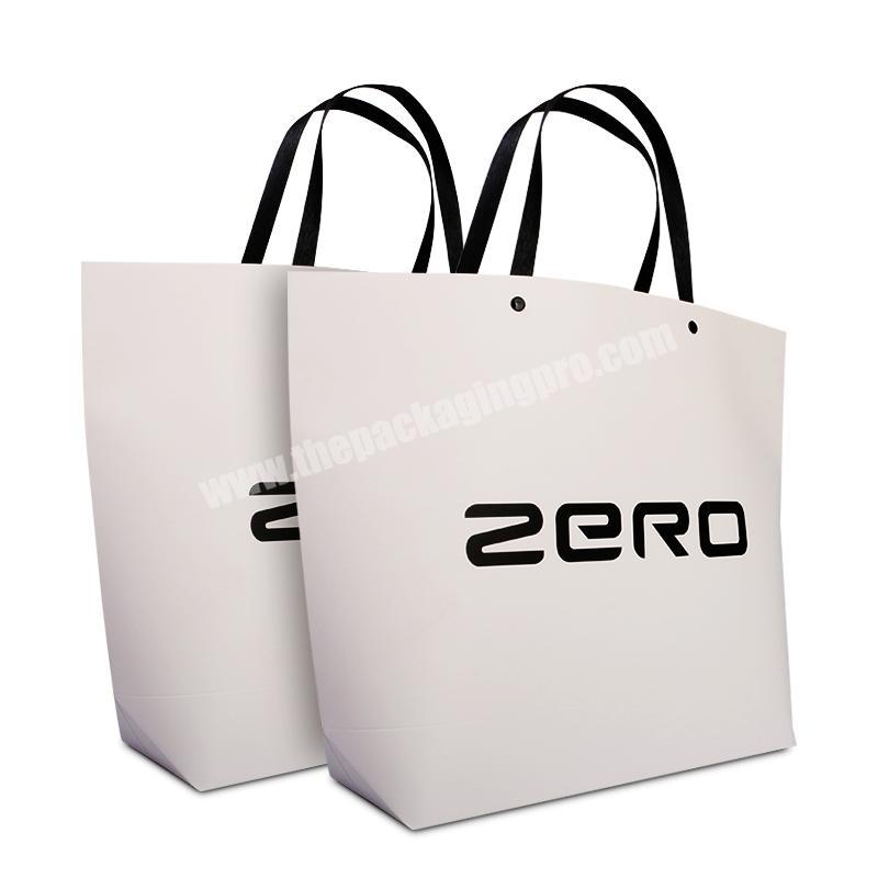 Wholesale Nice Design Custom Logo Printed White Cardboard Packaging Bag