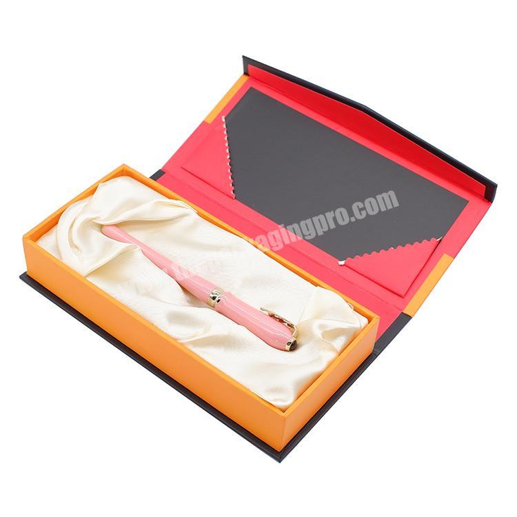 Wholesale OEM Gift Packing Eco Friendly Recyclable Custom Logo Fancy Luxury Paper Pen Box With Silk