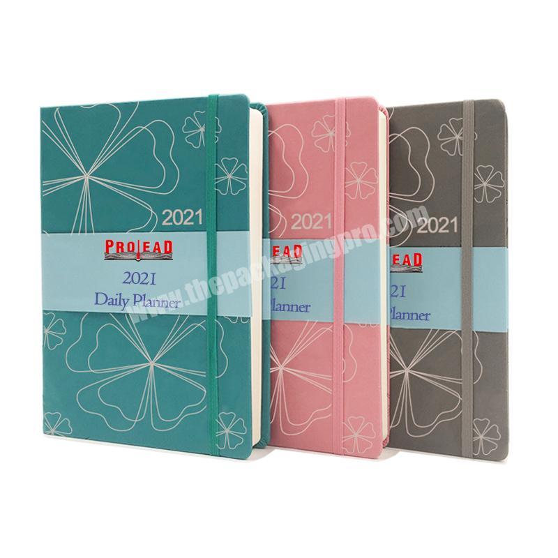 Wholesale Office Stationery Custom Planner 2021 Daily Weekly Agenda A5 Business Hardcover Leather Notebook