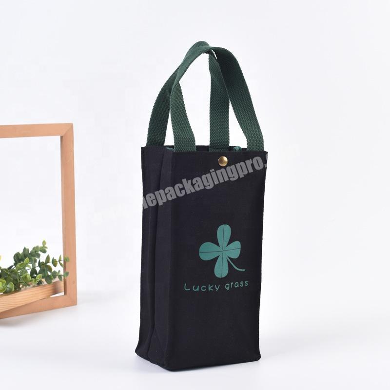 Wholesale Wholesale Organic Cotton Fabric Wine Bottle Carrie Tote Bag