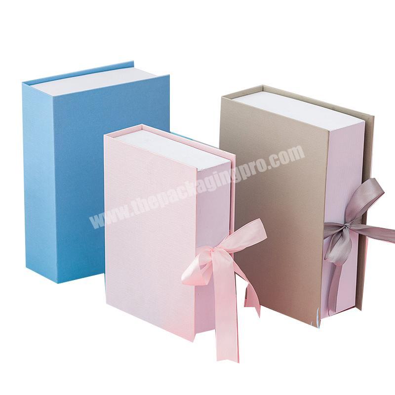Wholesale Packaging Logo Printed Magnetic Gift Boxes Book shape paper gift box