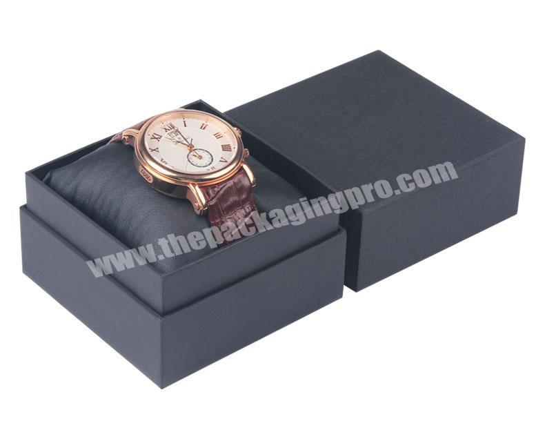 Wholesale paper watch gift box custom logo print luxury black watch box
