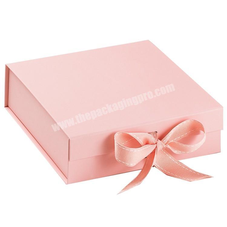 Wholesale Pink Gift Cardboard Paper Book Shape Box with Ribbon