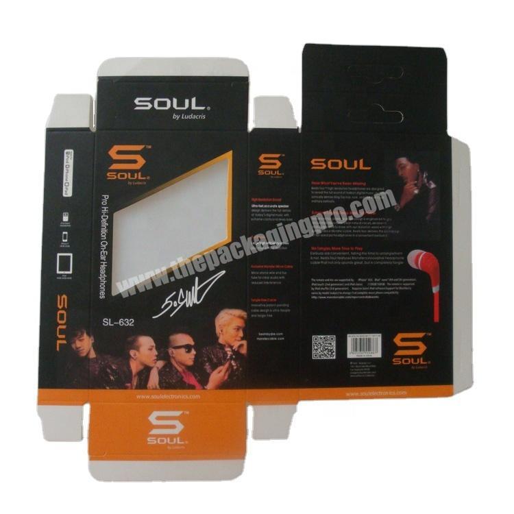 Wholesale price headphone packaging box with clear window