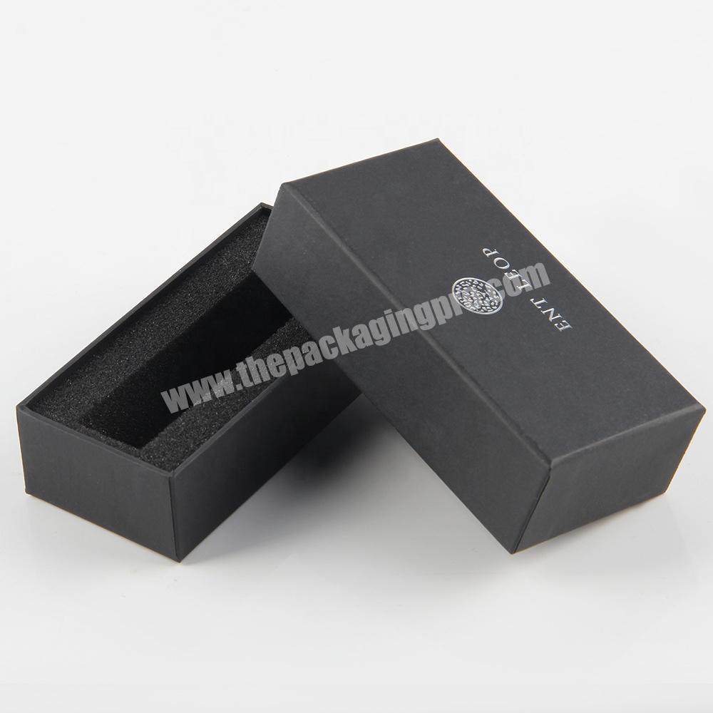 Wholesale printed creative luxury customised rigid paper gift matt black box with lid