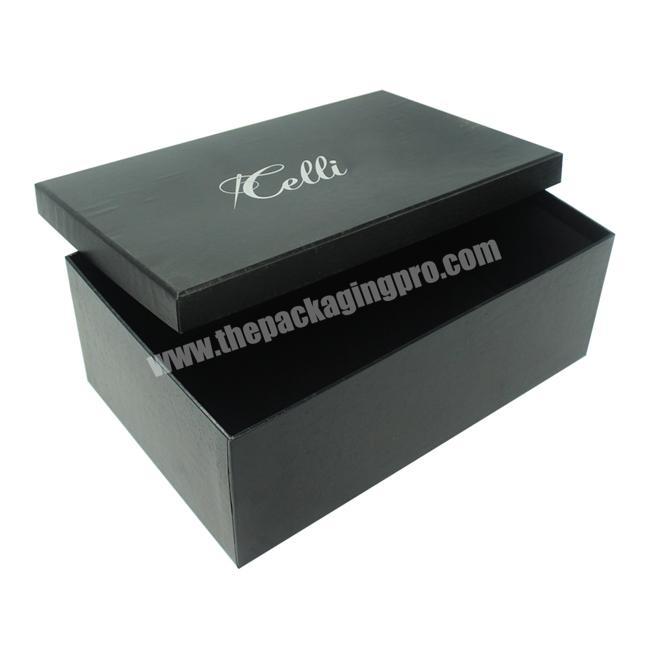 Wholesale Printing Custom Paper Shoes High Quality , New Design Luxury Black Cardboard Shoe Packaging Box