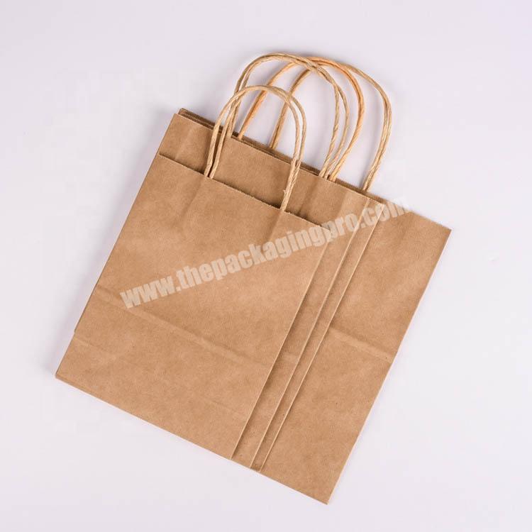 Wholesale Printing Plain Cheap Brown Bitumen Kraft Paper Bags Withhandle