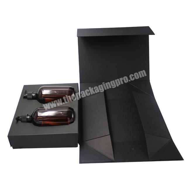 Wholesale Printing Recycle Cardboard Paper Packaging Box, Custom Logo Magnetic Closure Black Foldable Paper Gift Boxes