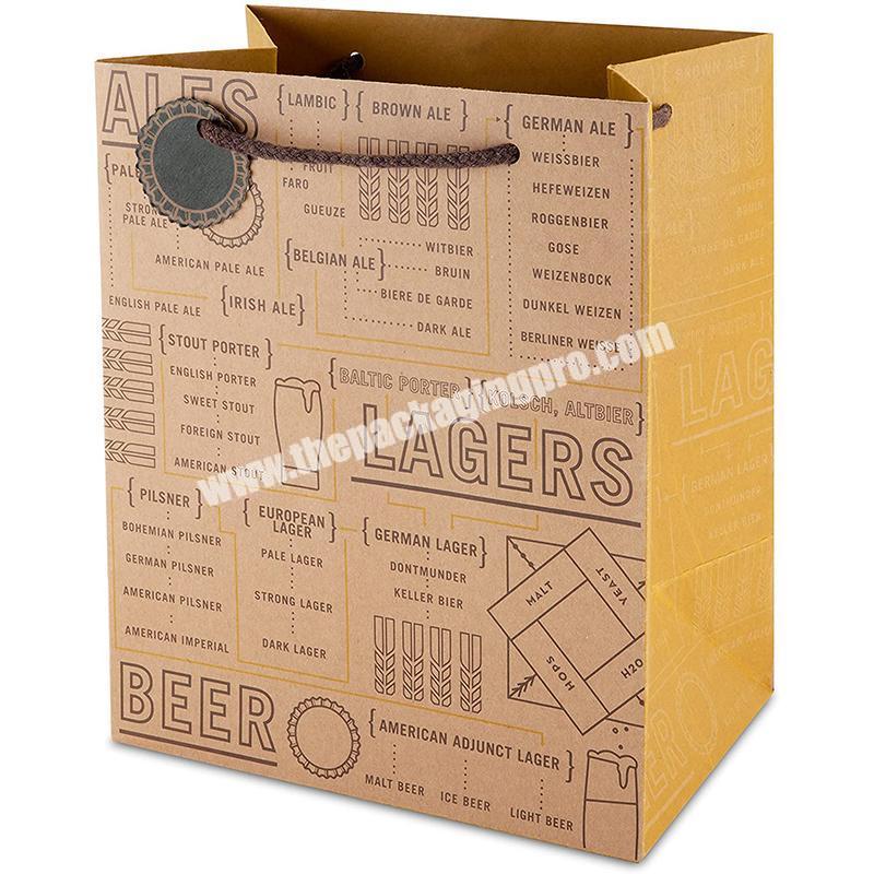 Wholesale Recyclable Kraft Custom Carry Craft Printed Shopping Brown Kraft Paper Bag with Printing Logo