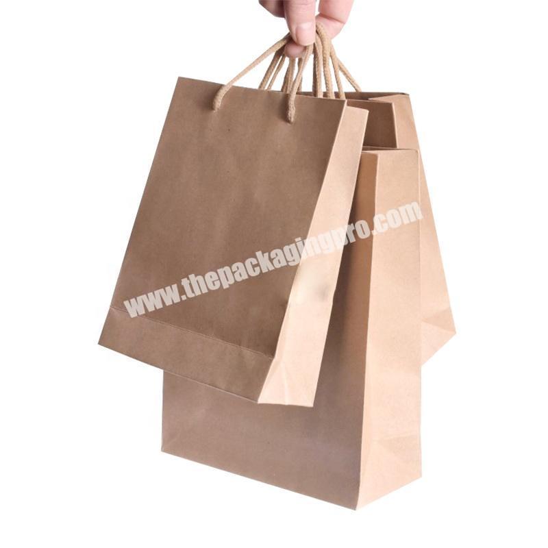 Wholesale Recycle Twisted Handle Cute Biodegradable Printed White Grocery Food Thank You Flat Small Plbrown Gift Kraft Paper Bag