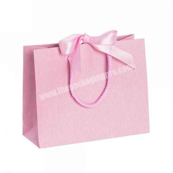 Wholesale Recycled Paper Small Pink Luxury Drawstring Gift Shopping Bags