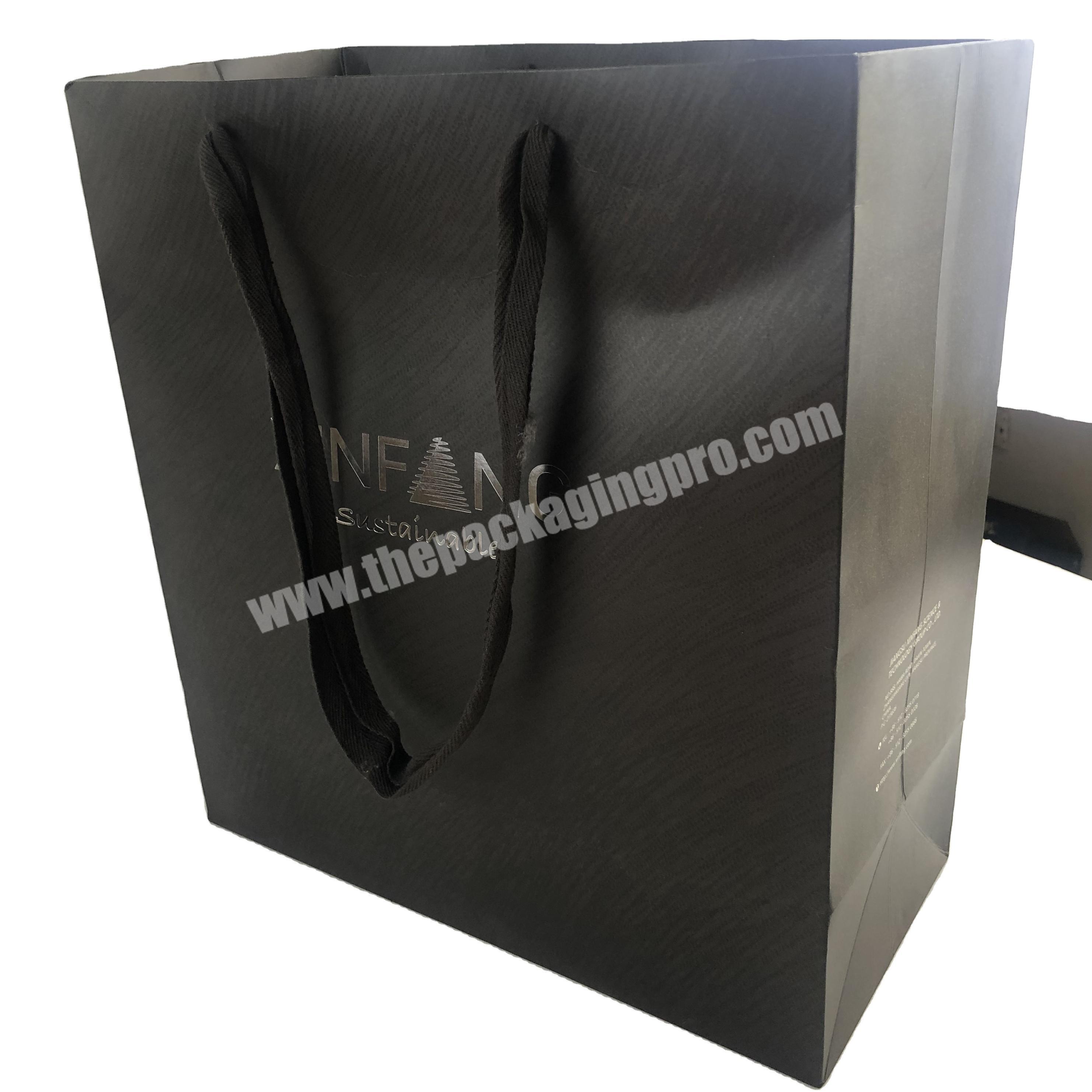 Wholesale retail garment clothing  elegant paper bag with Ribbon
