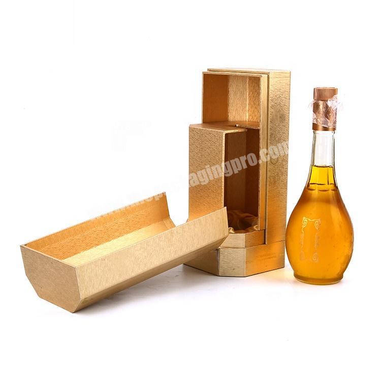 Wholesale Retail Packaging Logo Printed Clamshell  Paper Packaging Single Bottle Wine Gift Box