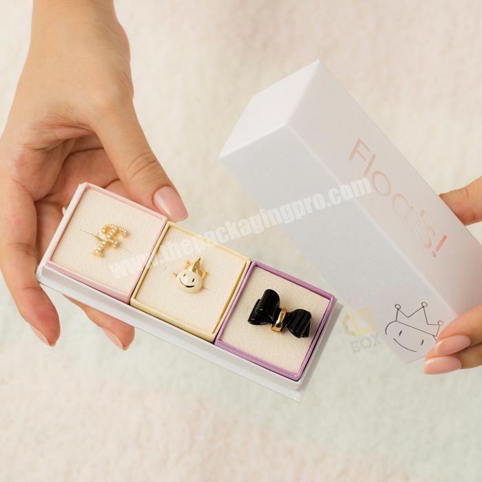 Wholesale rigid paper cardboard jewelry storage box with foam insert