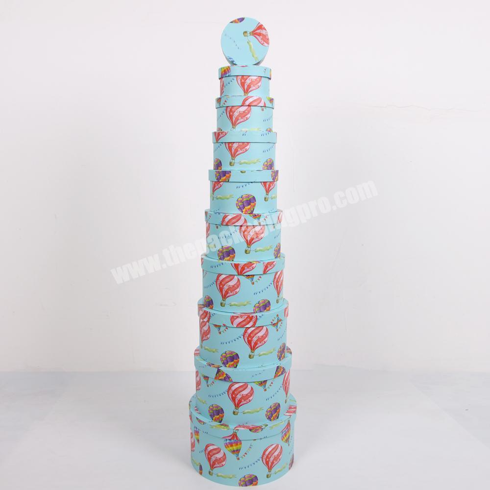 Wholesale Round Rigid Paper Cardboard Box Set With Lid