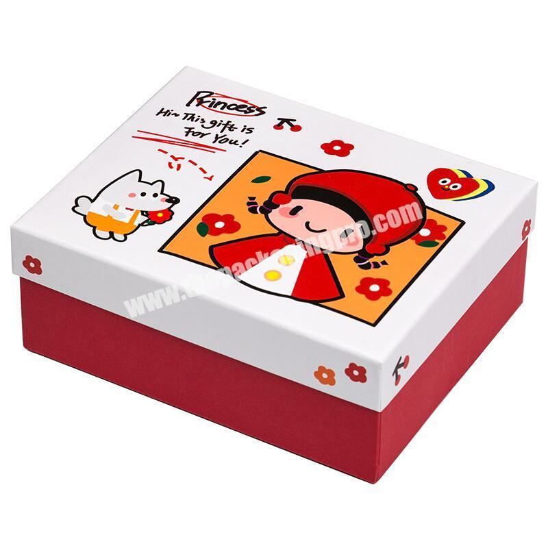 Wholesale Simple Cute Small Hand-painted A couple Gift Packaging Box with lid  cover