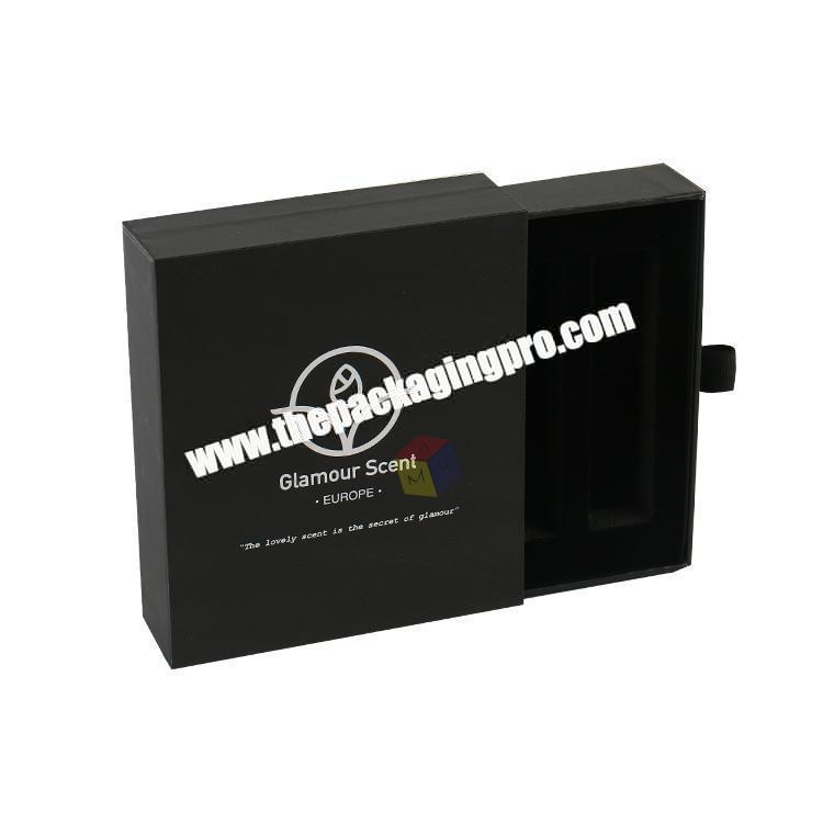 wholesale sliding open black hair oil packaging box