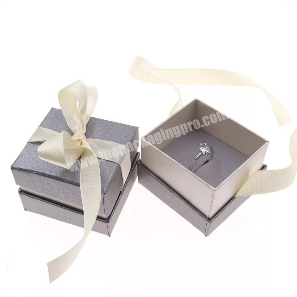 Wholesale small cute jewelry necklace ring gift boxes packaging with ribbon