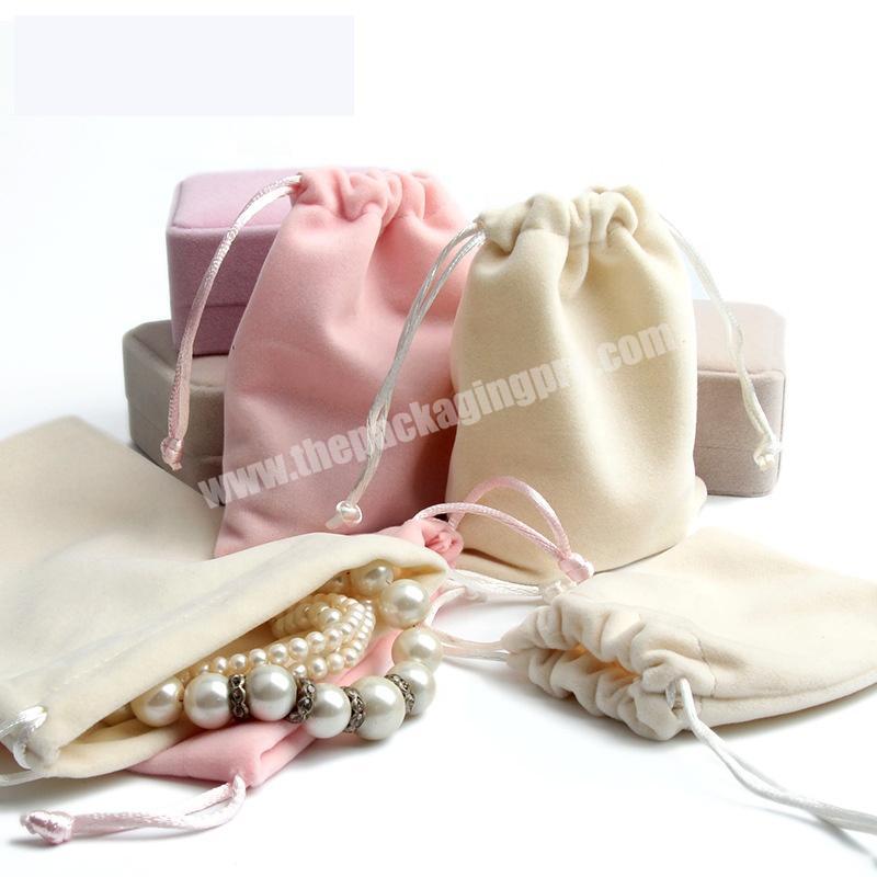 Wholesale small drawstring gift bags velvet jewelry pouch