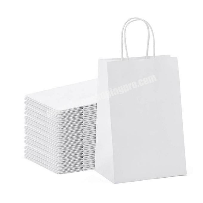 Wholesale Small Kraft Paper Bags Gift Bags White Paper Bag With Handles Shopping Party Bag
