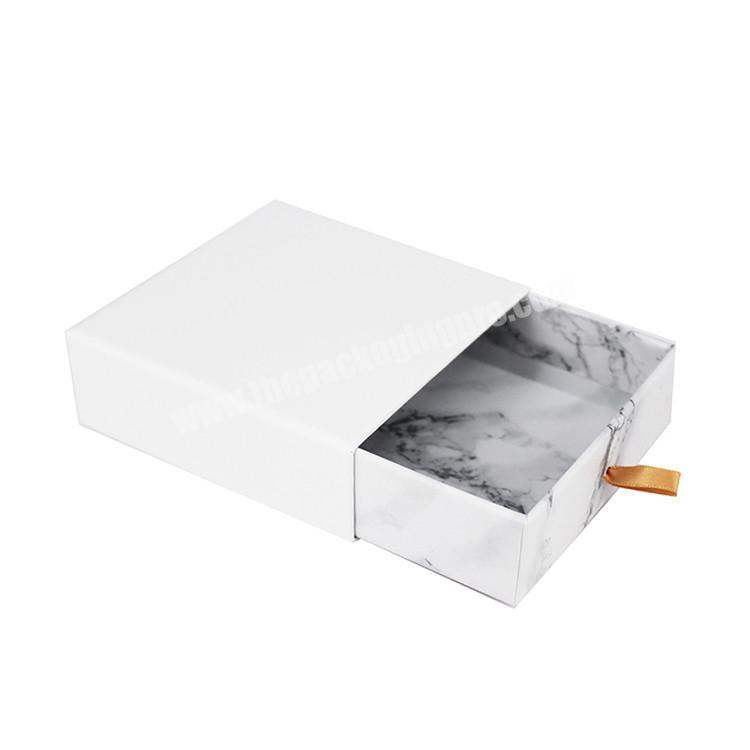 Wholesale Small Marble Printing Cardboard Slide Drawer Jewelry Box