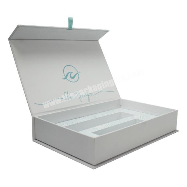 Wholesale Small Size White Book Shape Perfume Gift Packaging Box  with EVA Insert