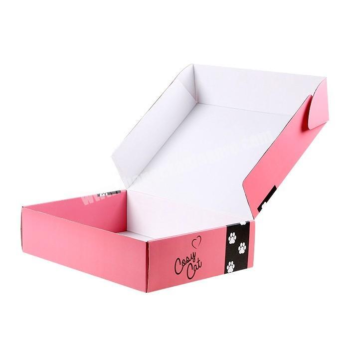wholesale  Small Tuck Top Mailing Subscription Packaging Boxes Pink Printing Colored Corrugated Paper Shipping Mailer Box