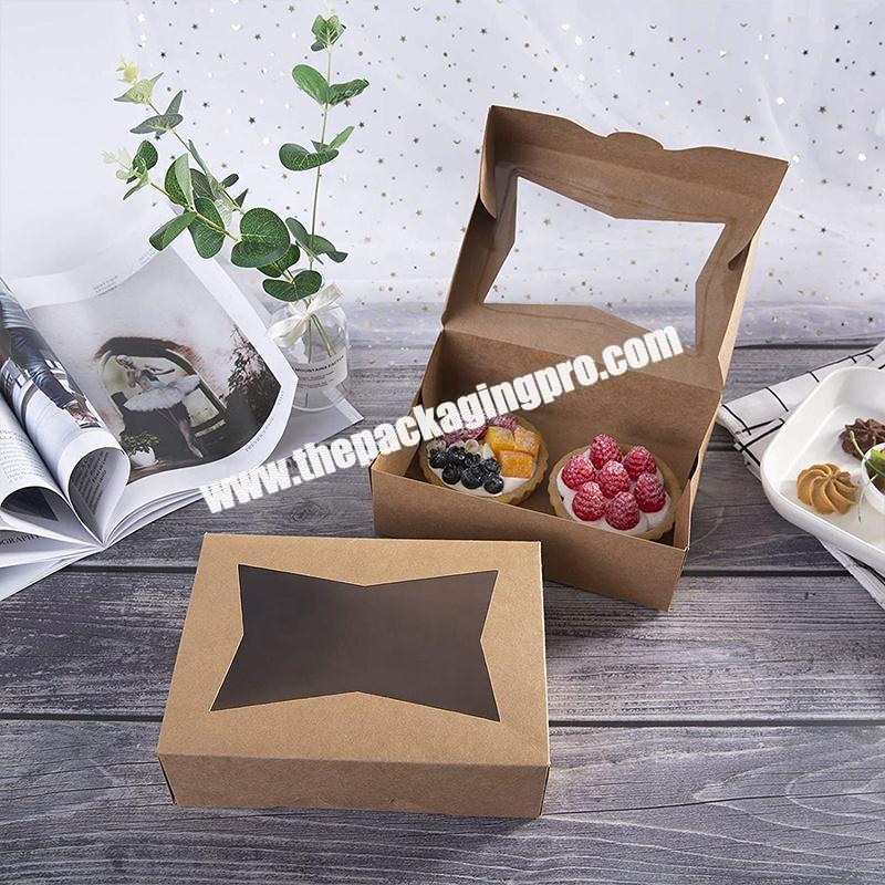 Wholesale Small White Paper Cardboard Party Gift Craft Bakery Cookies cake boxes in bulk Packing Boxes with Clear PET Window