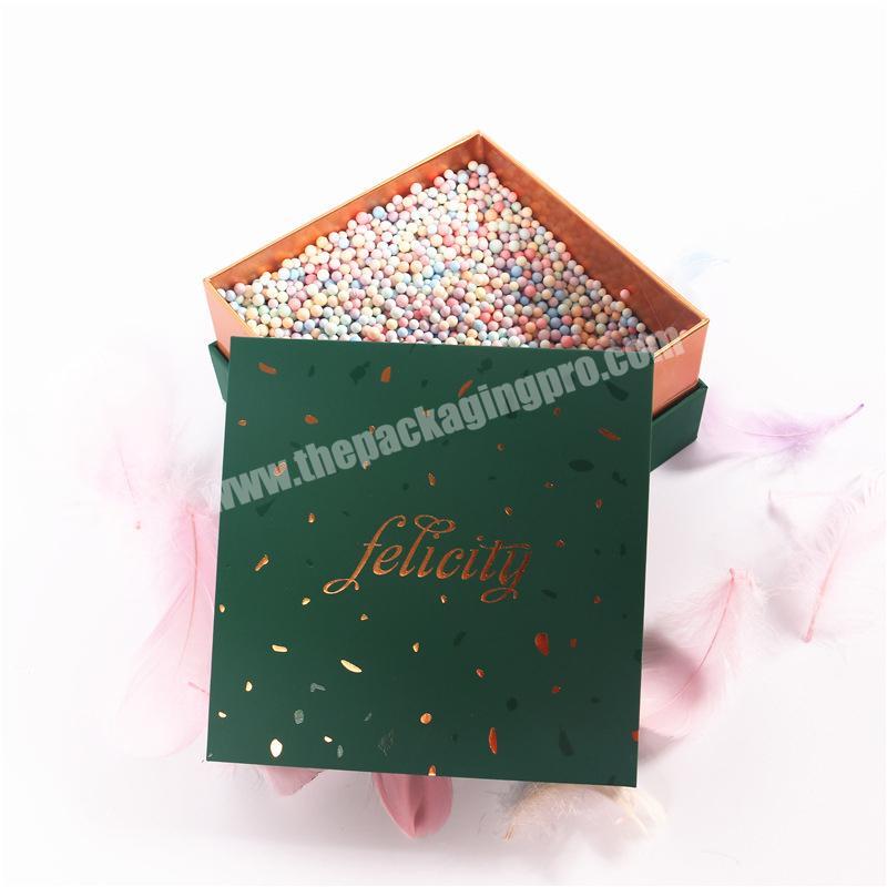 Wholesale Strong Hard 1600g Gray Cardboard Base Lid Deep Green Biscuit House Packing Gift Boxes With Insert Ball