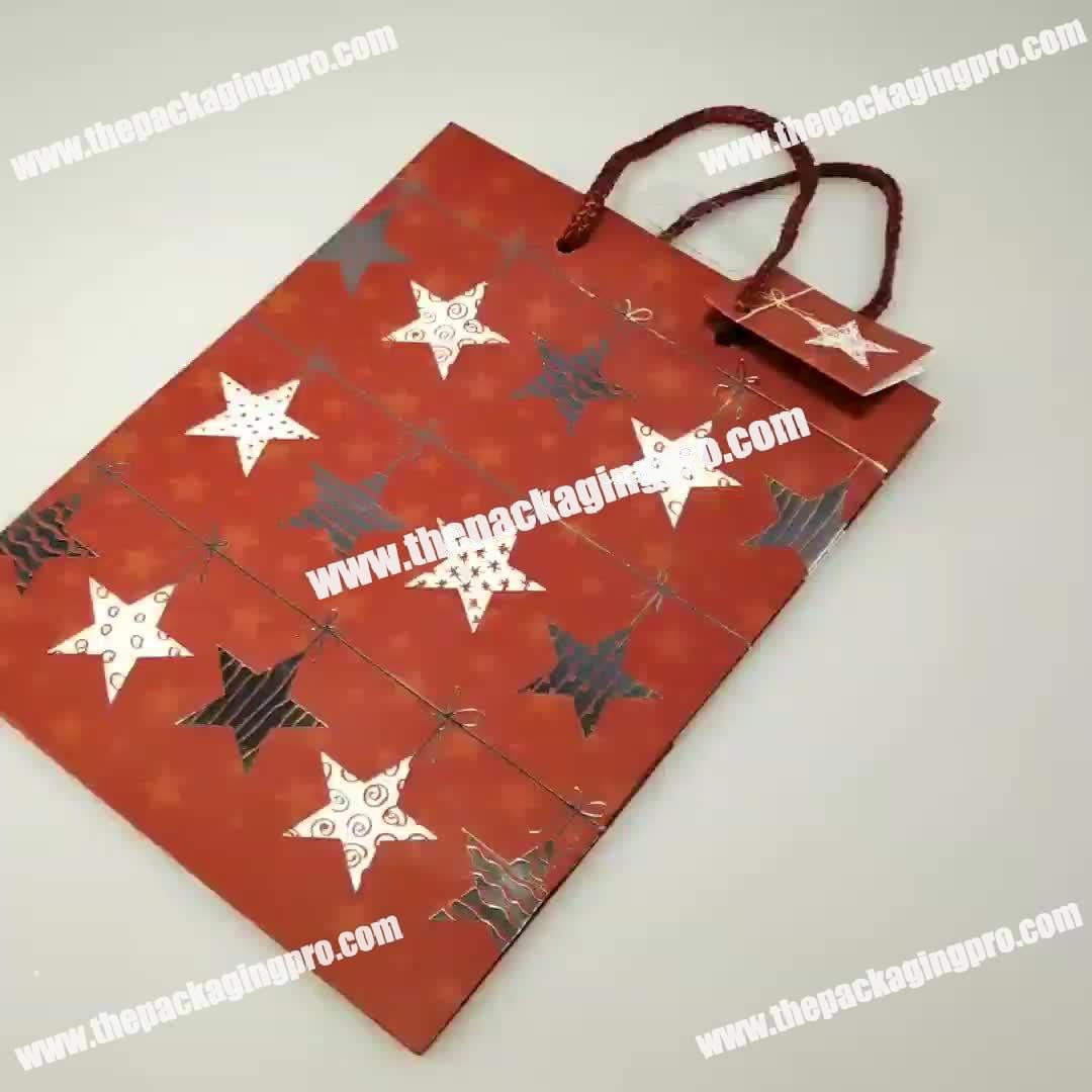 Wholesale Top Quality Free Samples Wholesale Shopping Custom Logo Paper Gift Bag Christmas Gift Bags