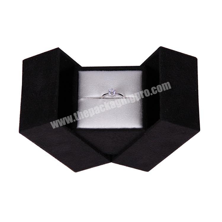 Wholesale unique black small luxury engagement velvet ring box