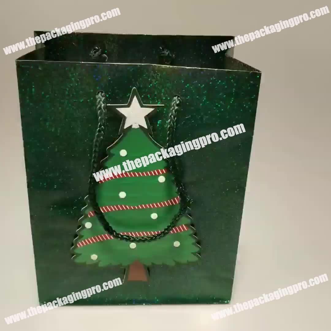 Wholesale Unique Promotional High Quality Christmas Gift Bags with Handle