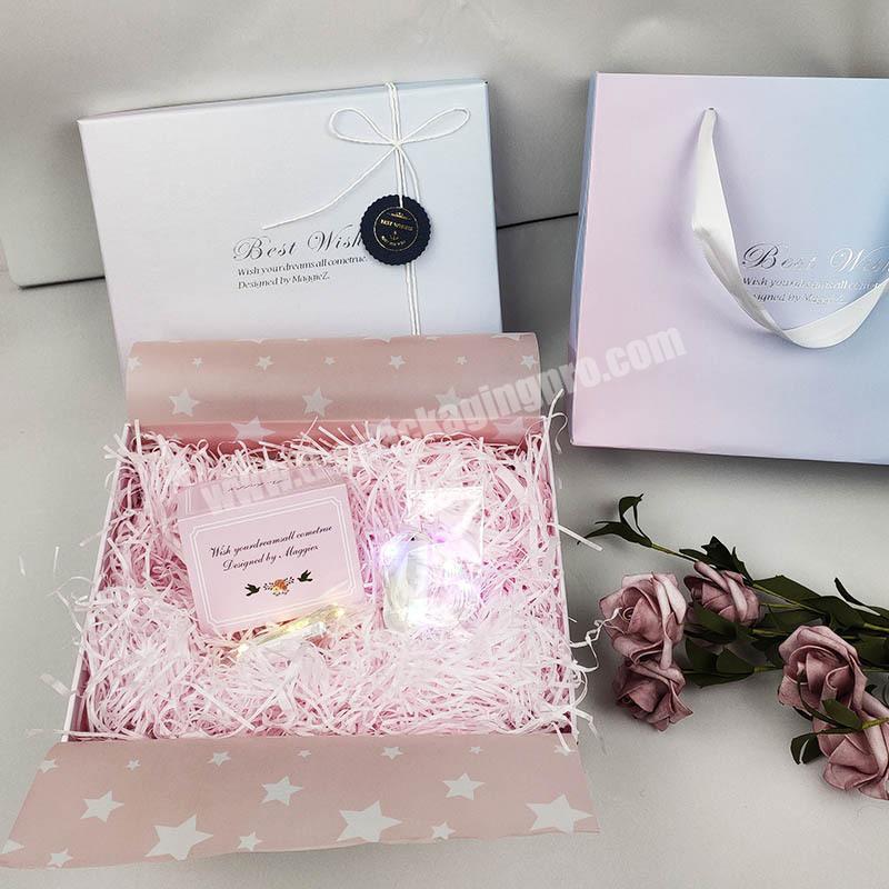 Wholesale Valentine'S Day Pink Gradient Gift Box Set Card Elegant Gift Packaging Box With Handle
