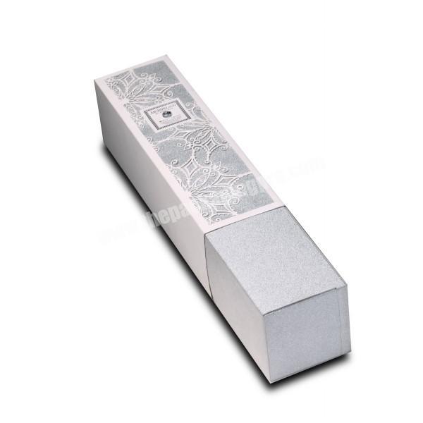 Wholesale white card box with sleeve folding box with silver foil
