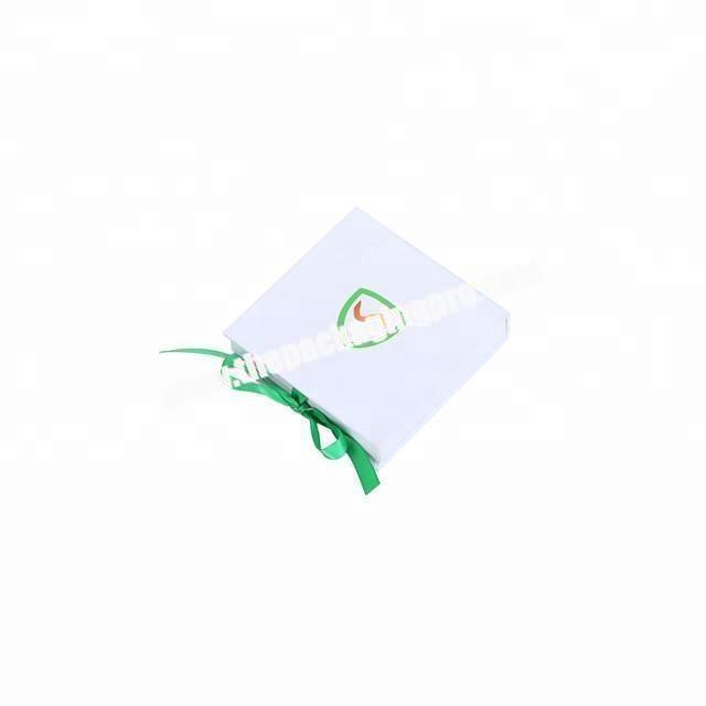 wholesale white ribbon closure box for jewelry packaging