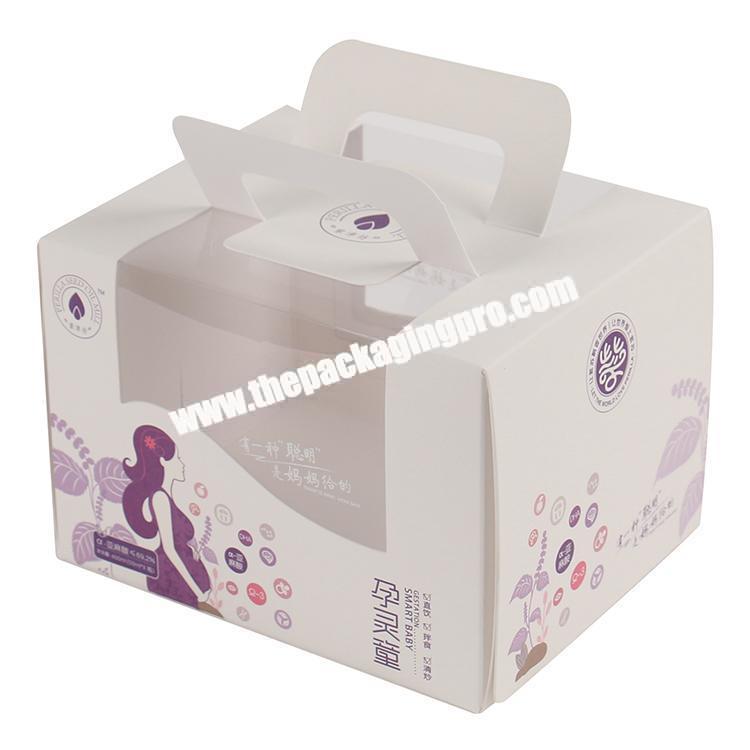 wholesale with transparence windows paper packaging box for cake